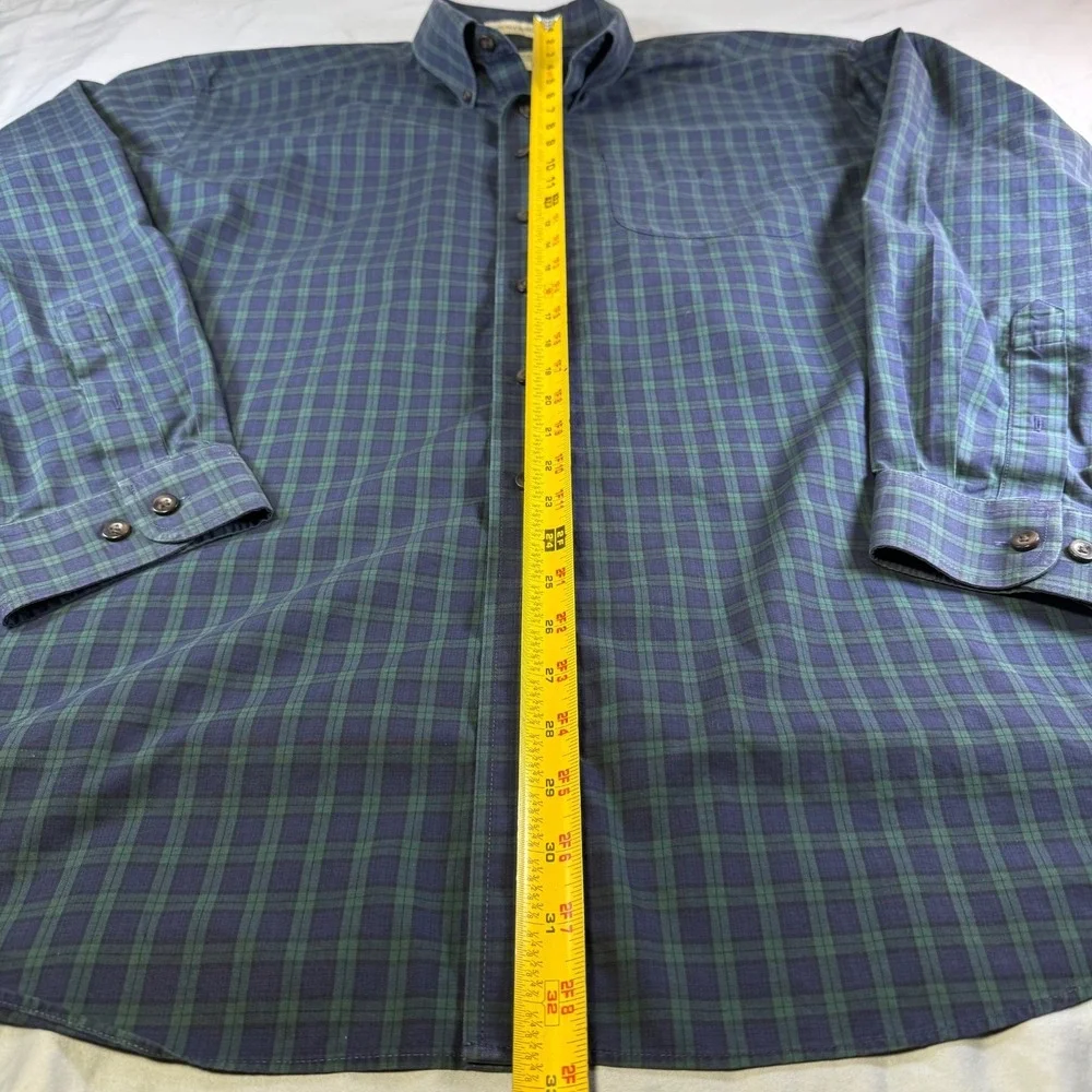 L.L .Bean Kennebunk Sport Shirt Black Watch Tartan Plaid Men's Size XXL  218573